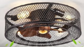 Farmhouse Black Industrial Flush Mount Ceiling Fans Review, Easy to install and very stylish