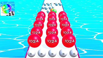 Faster Run 2048 - Ball game 3D ! All Levels Gameplay Part 90 android,ios