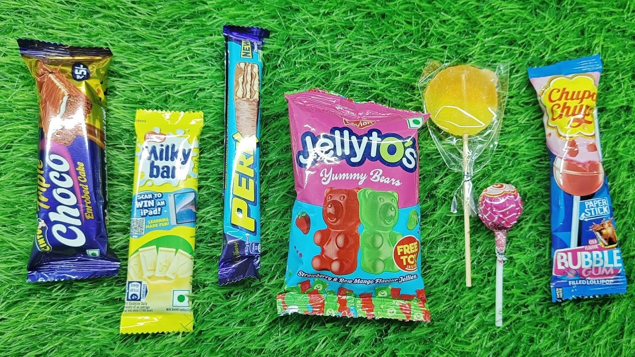 ASMR Most Delicious candys / some lots of colorful lollipop candy / satisfying candy unwrapping eat