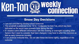 January 22, 2026 Ken-Ton Weekly Connection Video Update
