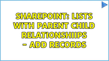 Sharepoint: Lists with Parent Child Relationshiips - add records (2 Solutions!!)