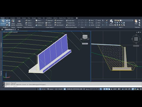 Autocad Civil 3D - Betonarme İstinat Duvarı (Dolguda) - Concrete Retaining Wall (Fill)