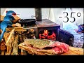 35 solo camping 4 days  snowstorm ice fishing  first sighting of 