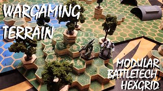Modular Hexagon grid type gaming terrain, suitable for Battletech and similar scaled games.