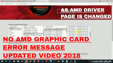 How to fix No AMD graphics driver is installed [Updated Video as AMD Drivers page is changed 2020 ]