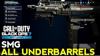 All SMG Underbarrel in BO7 | BO7 SMG All Underbarrels | Black Ops 7 SMG Underbarrel Attachments