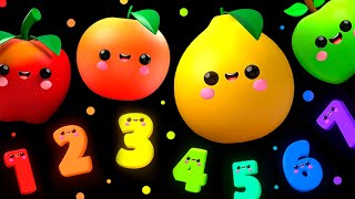 DANCING FRUITS Counting 1,2,3... 🍎🍊🍋‍🍏🍇 Sensory Video with Dance Music