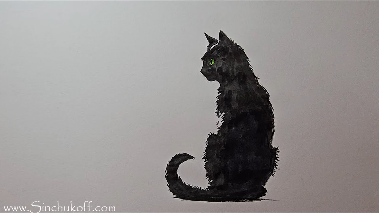 How to Draw a Black Cat – Easy Drawing Tutorial - YouTube