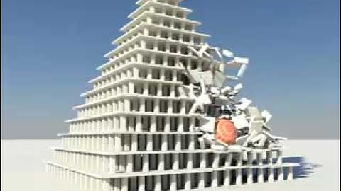Bullet Physics Pyramid Destruction with Dynamica for Maya plugin