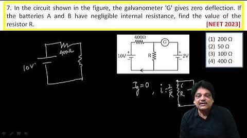 In the circuit shown in the figure, the galvanometer 
