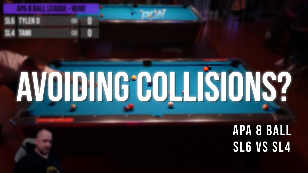 Image of video the “Avoiding Collisions?” | Tyler D vs Tami | APA 8 Ball | SL6 vs SL4 | League Night + Commentary 12