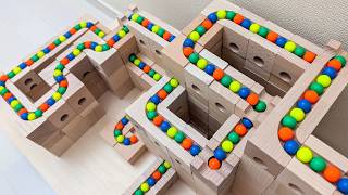 マーブルランレース☆キュボロと水道管＋トラック＋貯留プレート＋丸い芝生＋ボーネルンドクアドリラ＋踏切