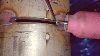 Tig Welding Stainless Pipe / 2G Horizontal Root Pass Keyhole Technique 100A SCH10 Walking The Cup