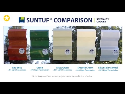 Comparación de colores especiales de SUNTUF