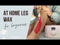 At home leg waxing demo for beginners.