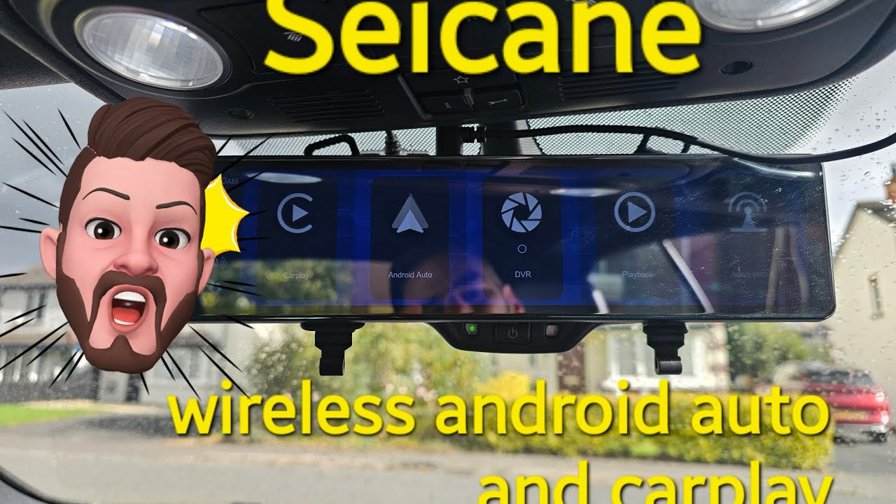 Seicane rear view mirror wireless android auto and carplay 👌 - YouTube