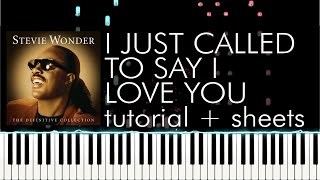 Stevie Wonder - I Just Called to Say I Love You - Piano Cover