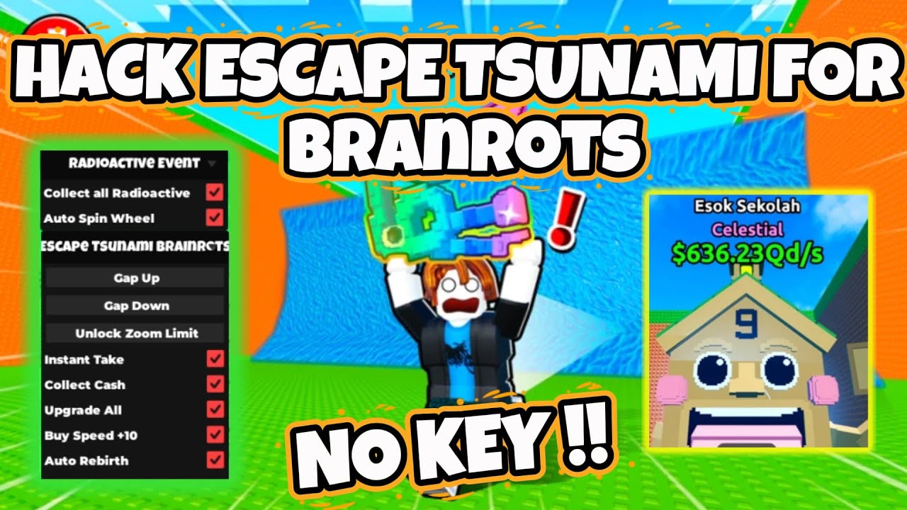Hướng Dẫn Cách Hack Escape Tsunami For Brainrots - Script Hack Thoát Khỏi Sóng Thần Để Lấy Brainrot