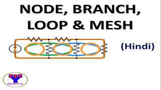 Node, branch, loop and mesh in Hindi with example| Basic circuit terminology