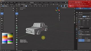 CARA MEMBUAT OBJEK 3D SEDERHANA BERBENTUK MOBIL DI APLIKASI BLENDER 3D screenshot 2