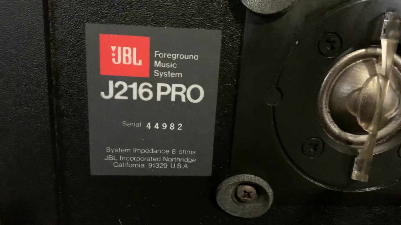 JBL スピーカーペア J216PRO - YouTube
