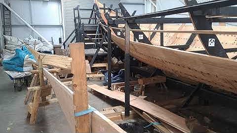 Sutton Hoo Anglo Saxon ship reconstruction at Woodbridge, on the river front  free to view.