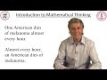 Introduction to mathematical thinking 1 1 lecture 1   introductory material 2919