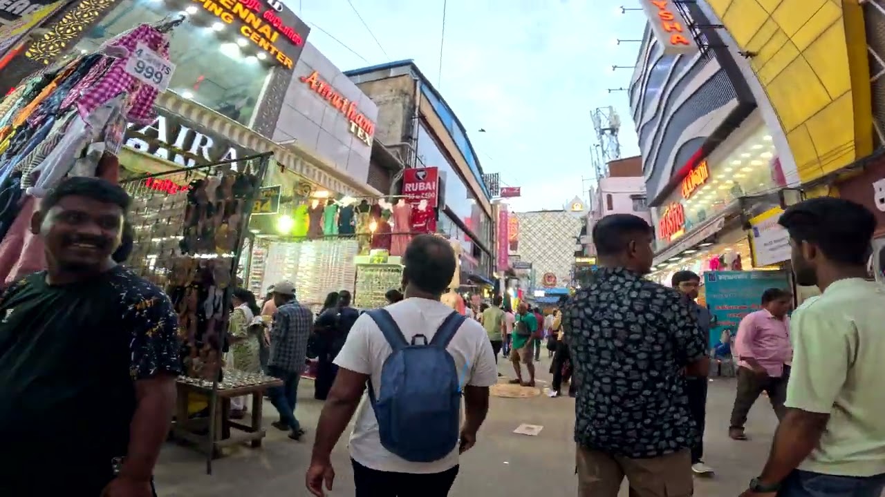 Ranganathan Street in T.Nagar Walking into India Open Market | 4K