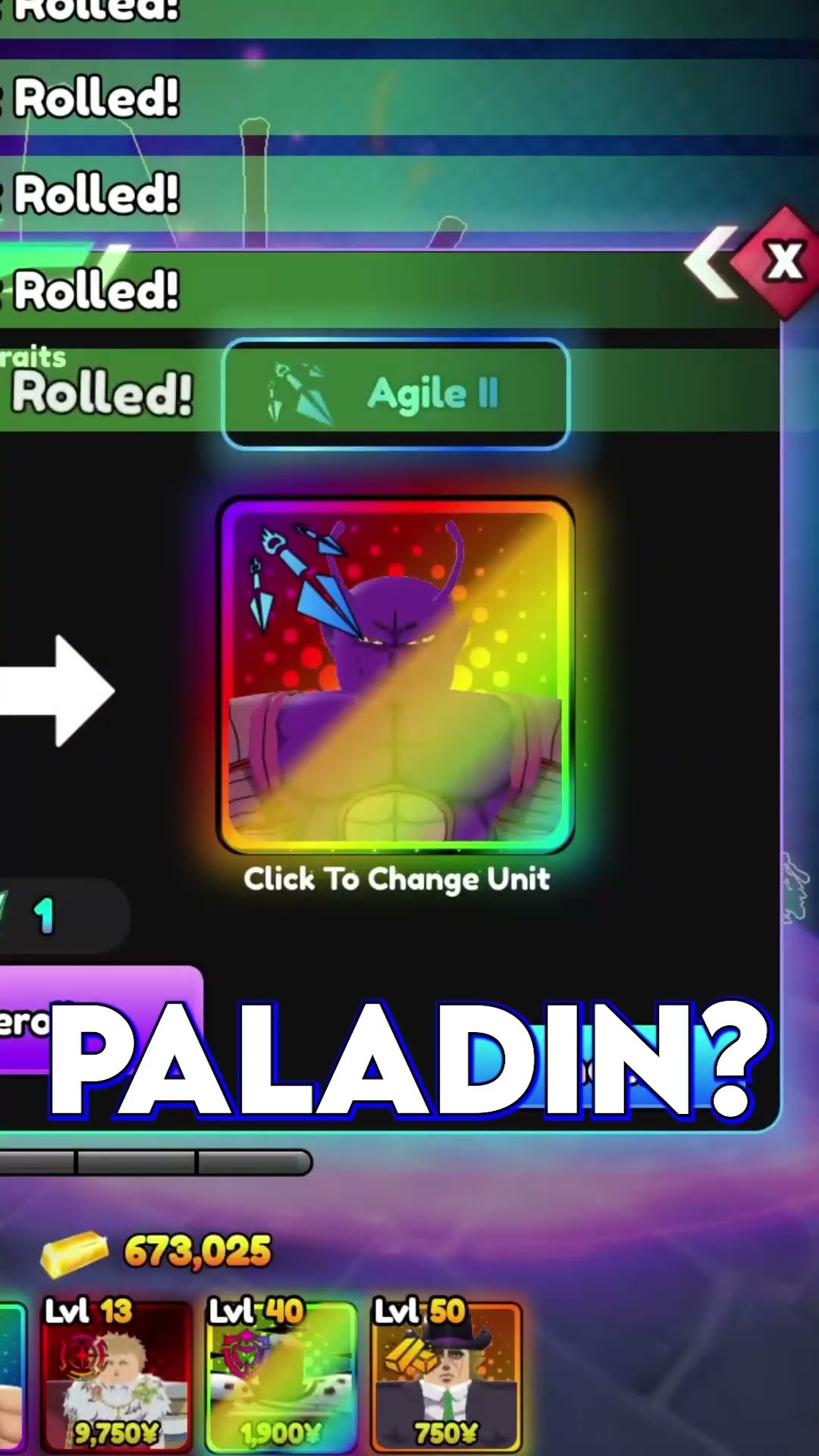 PALADIN Shiny Pikkora/Piccolo Yellow Full Power CRAZY Luck In Anime Reborn!
