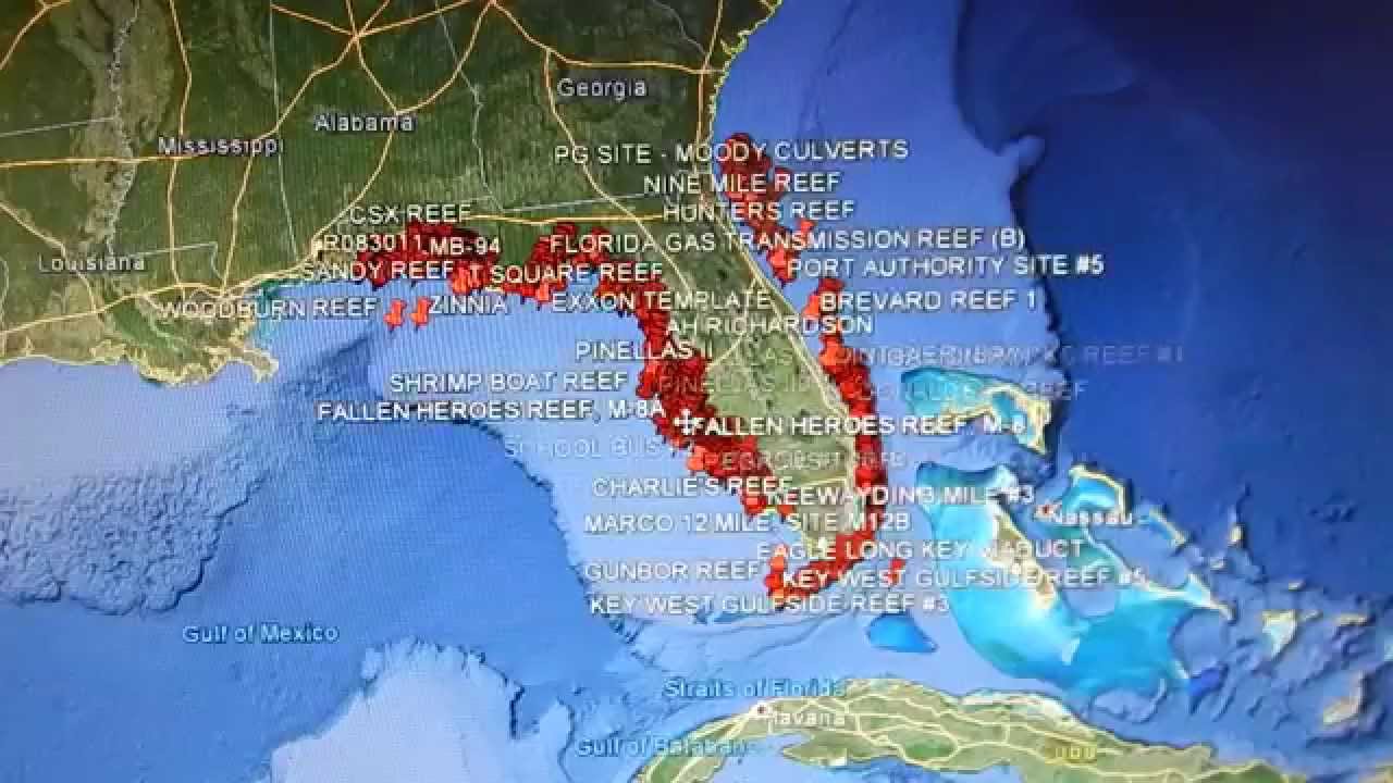 Google Earth Fishing Florida Reefs Youtube