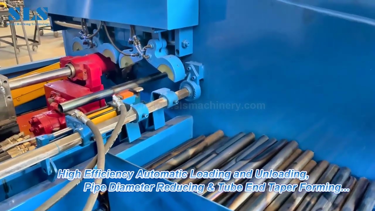 Full-automatic & Low Noise Pipe Diameter Reducing Swager, Tube End Tapering Machine | SLS Machinery