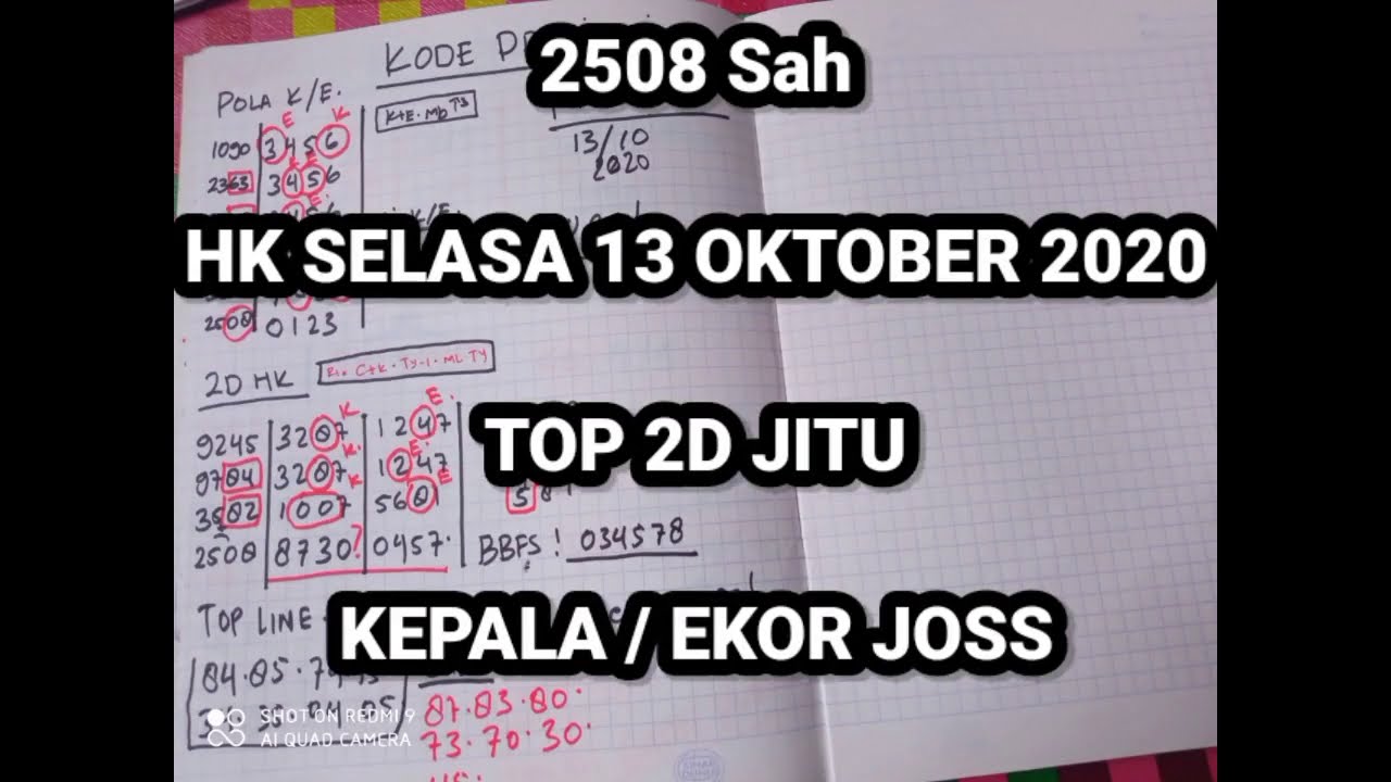 Prediksi Hk Malam Ini 13 Oktober 2020 Selasa Rumus Kepala Ekor Jitu Hk Top 2d Hk Youtube