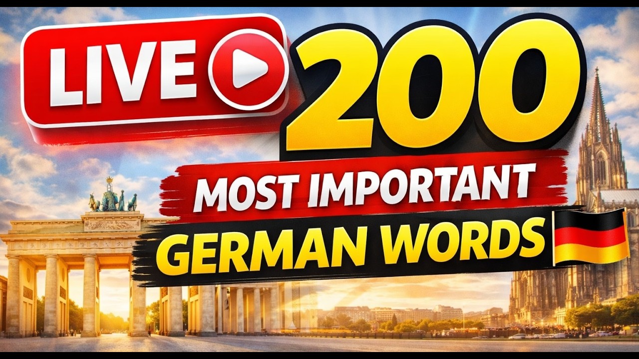 🔴 LIVE: 200 Most Important German Words 🇩🇪 - YouTube