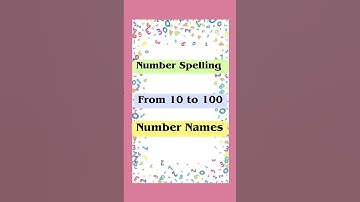 number names | number spelling | 10-100 | #education #kids #shorts