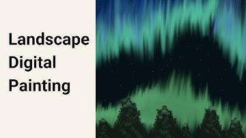 Landscape Digital Painting | Northern Lights Digital Art