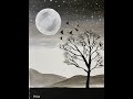 Black and White Flock of Birds Acrylic Painting for Beginners