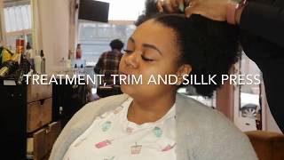 Salon Work | Silk Press on 4B natural hair | @hairbyhaj