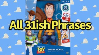 All 31ish Phrases for the Thinkway Sheriff Woody Deluxe Pull String Action Figure 2021 Version