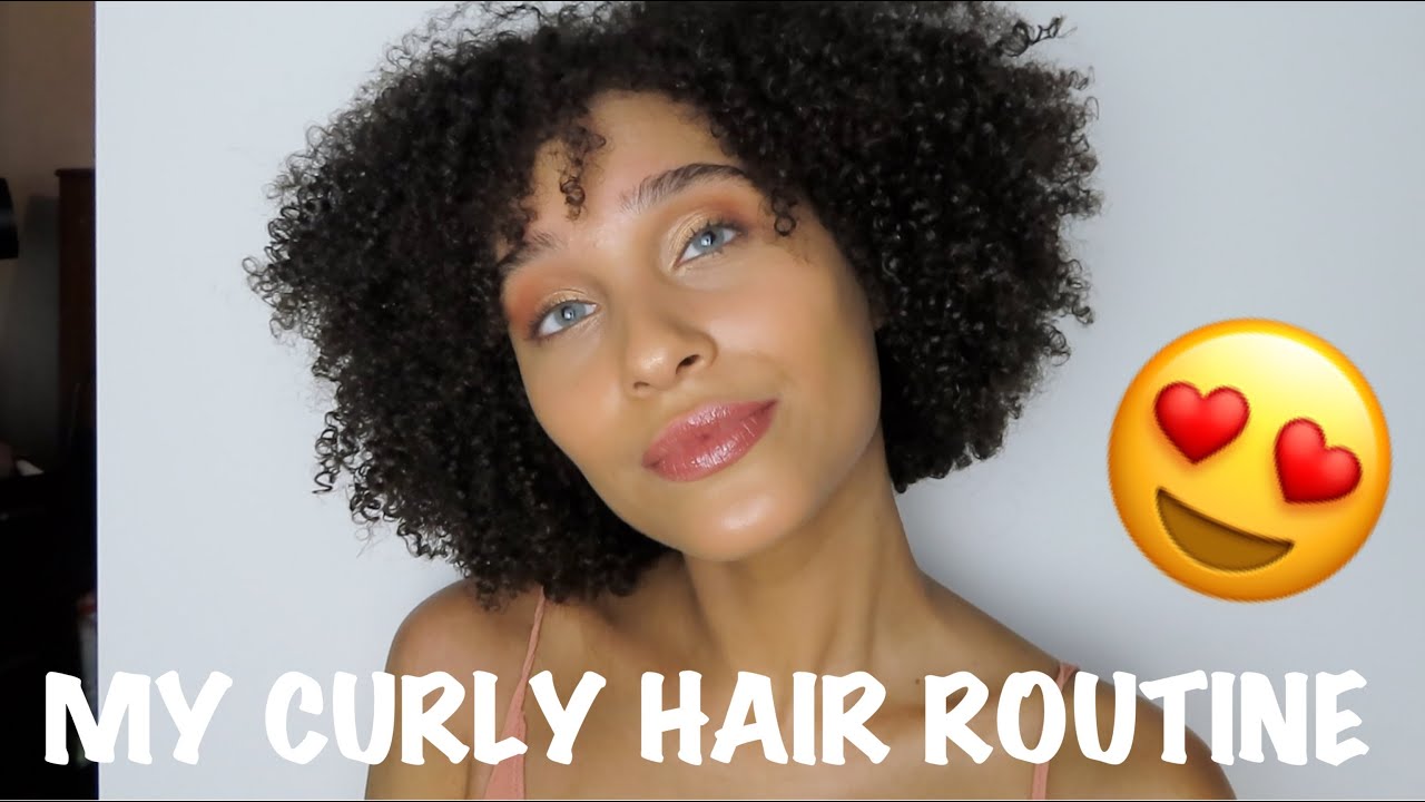 CURLY HAIR ROUTINE/FACE MASK REVIEW - YouTube