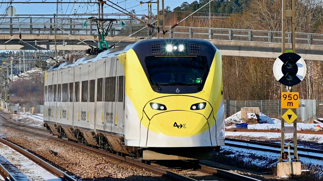 Fast trains at Rotebro station