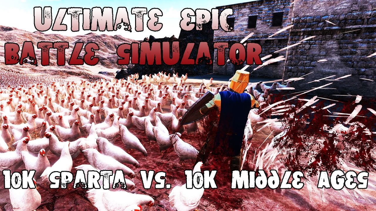 Ultimate Epic Battle Simulator - 10К (СПАРТА) VS 10К (СРЕДНЕВЕКОВЫЕ КОПЕЙЩИКИ)