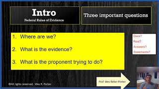 Federal Rules of Evidence (FRE) -  Intro:   What is the evidence at issue?