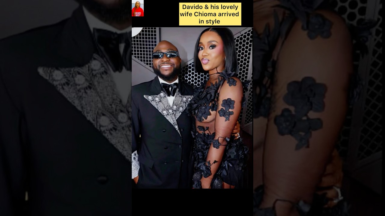 Известный нигерийский певец Давидо и его очаровательная жена Чиома прибыли на церемонию вручения ...