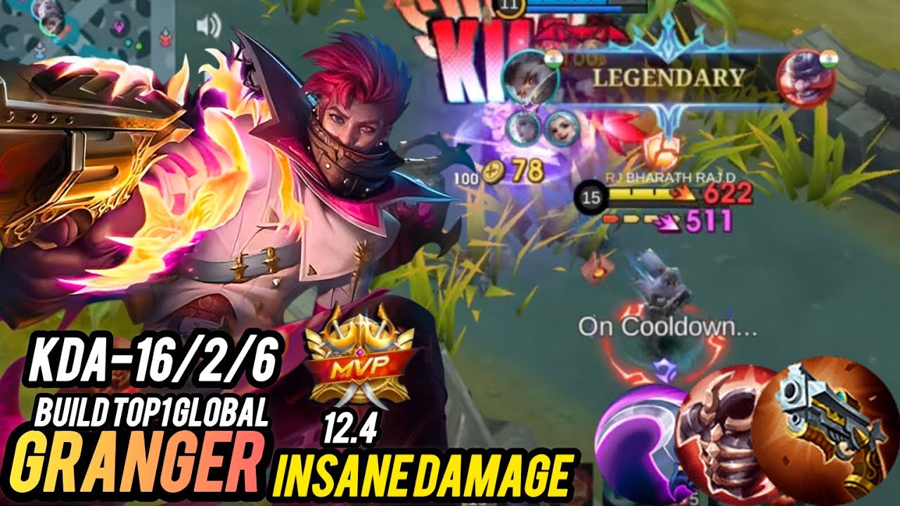 16 Kills !! MVP 12.4 Points ! Granger Best Build & Emblem - Build Top 1 Global Granger~MLBB