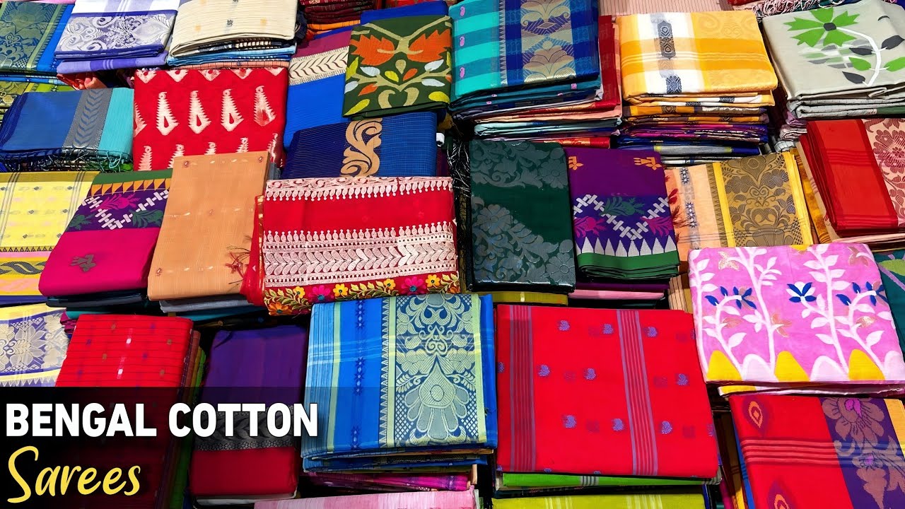 120 Count Pure Cotton Saree | Linen | Khadi Cotton | Mercerised Cotton | Bengal Traditional Handloom