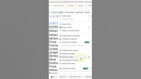 Como quitar datos duplicados en Google Sheets - Hoja de calculo #shorts #googlesheets