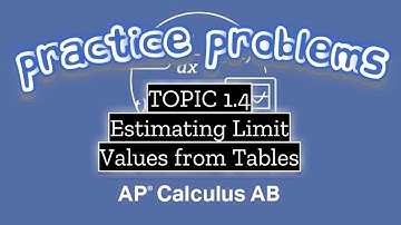 AP Calculus AB TOPIC 1.4 Estimating Limit Values from Tables
