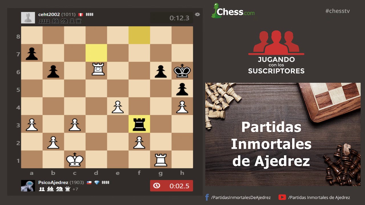 partidas inmortales ajedrez youtube Jugando con los Suscriptores #22 - Ajedrez Bala (1+0)