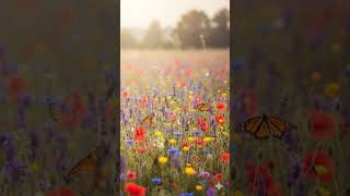 Endless Meadow of Dreams 🌿 | Soothing Nature Beauty in 4K Cinematic View 🌞🦋 #shorts