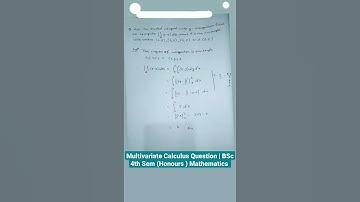 BSc Honours mathematics first paper multivariate Calculus Question Solution